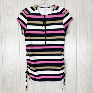 Carve Designs | Striped Dawson Short Sleeve Rashguard Size Small